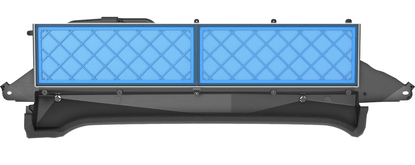 放入总成的高效分子空气过滤器近距离图像